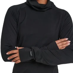 Hitatech Thermal Funnel Neck Longsleeve - Womens -Volcom Sales Store Baselayer HITATECHFUNNELNECK WOMENS Black detail thumb logo