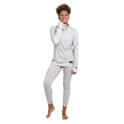 Hitatech Thermal Funnel Neck Longsleeve - Womens -Volcom Sales Store Baselayer HITATECHFUNNELNECK WOMENS WhiteGeo full HERO